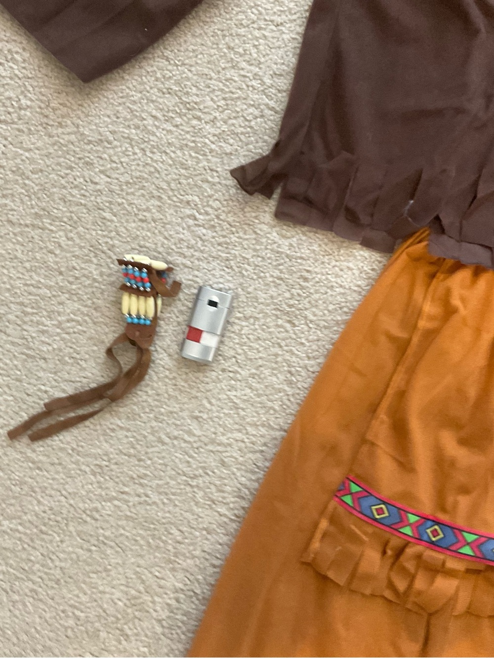 Men's Brown and Tan Straight-Leg Costume Pants and Top - Picture 3 of 8